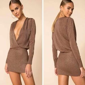 Superdown Aura Mini Dress Brown Size Small
